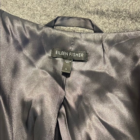 Eileen Fisher Gray Baby Alpaca Coat L - Picture 8 of 9